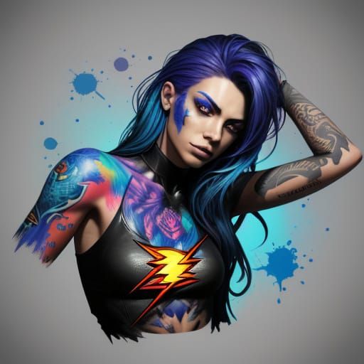 Flash Tattoo Sheets in Splash Art Style