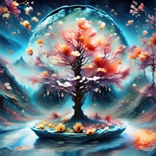 Icy Tulips: Fractal Impressionism in a Water Field