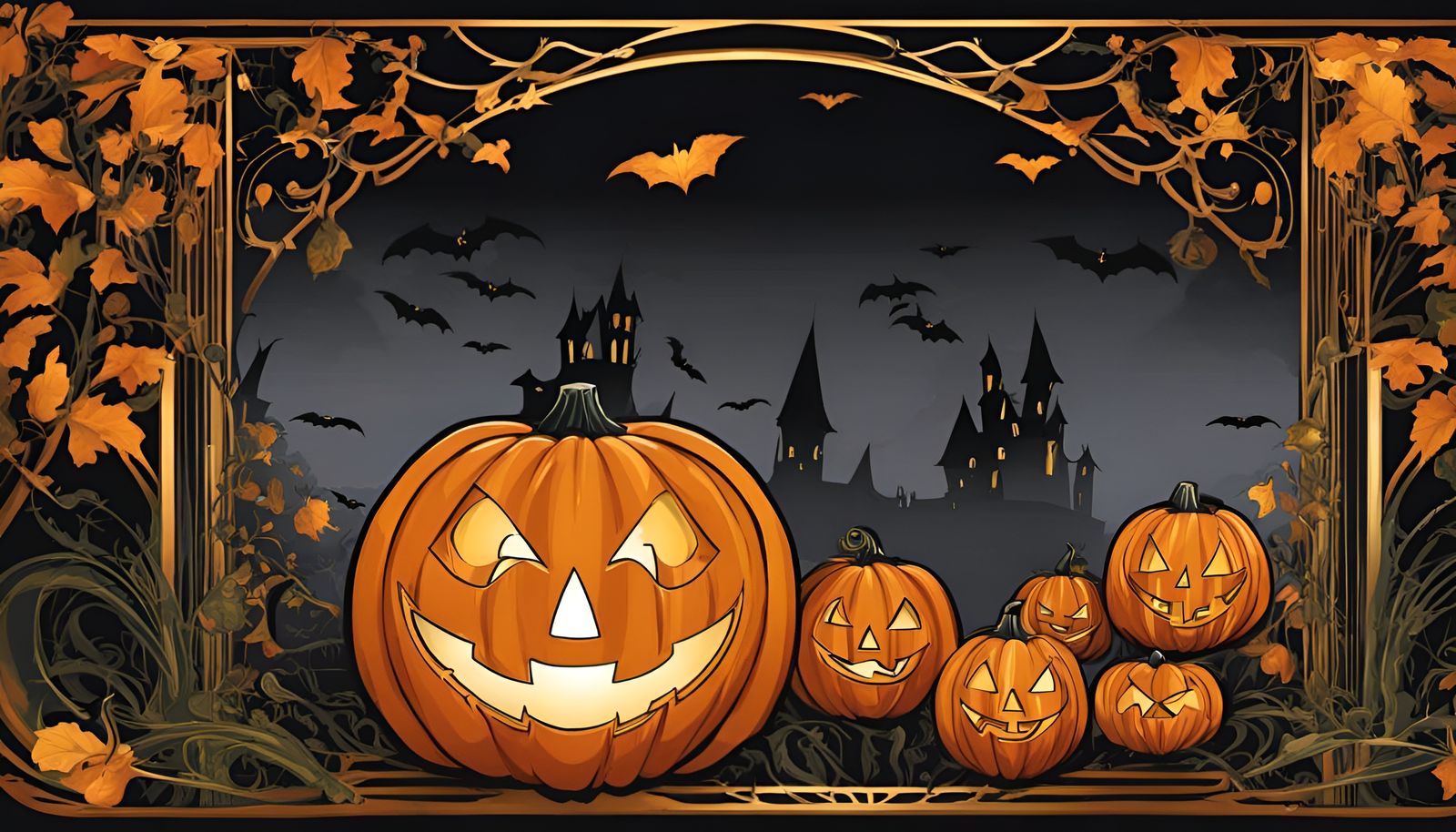 Art Nouveau Halloween Background Design