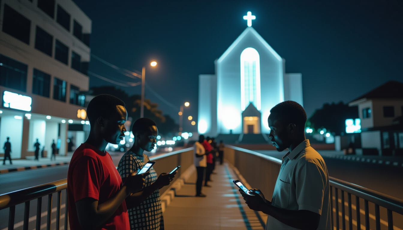 Nigerian City Night Scene: Fearful Reactions to Viral Video