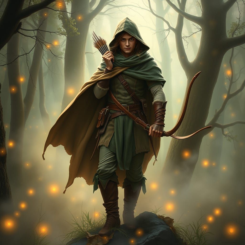 Ethereal Robin Hood in Enchanted Sherwood Forest