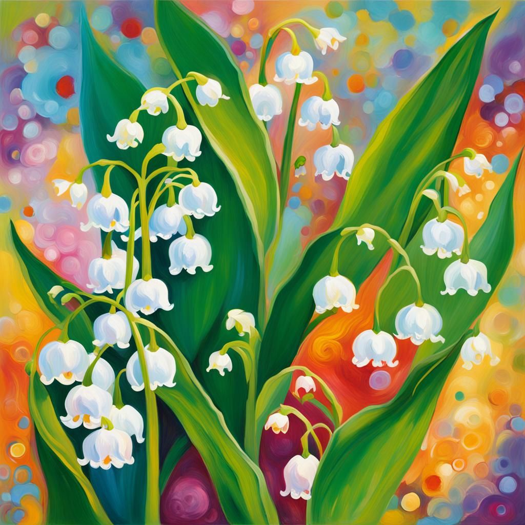 Lily of the Valley: Botanical Art in Expressionist Style