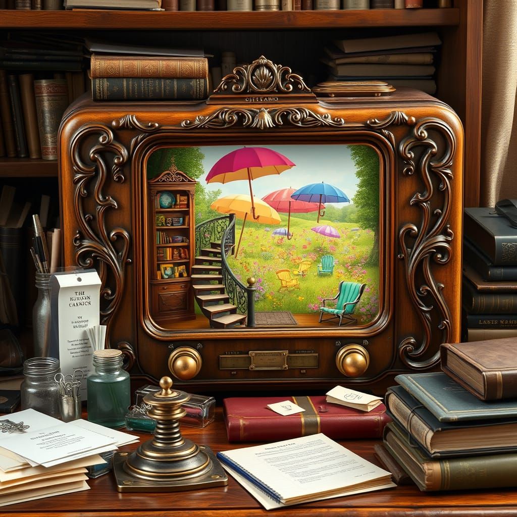 Antique Radio Reveals Miniature Miyazaki-esque Garden