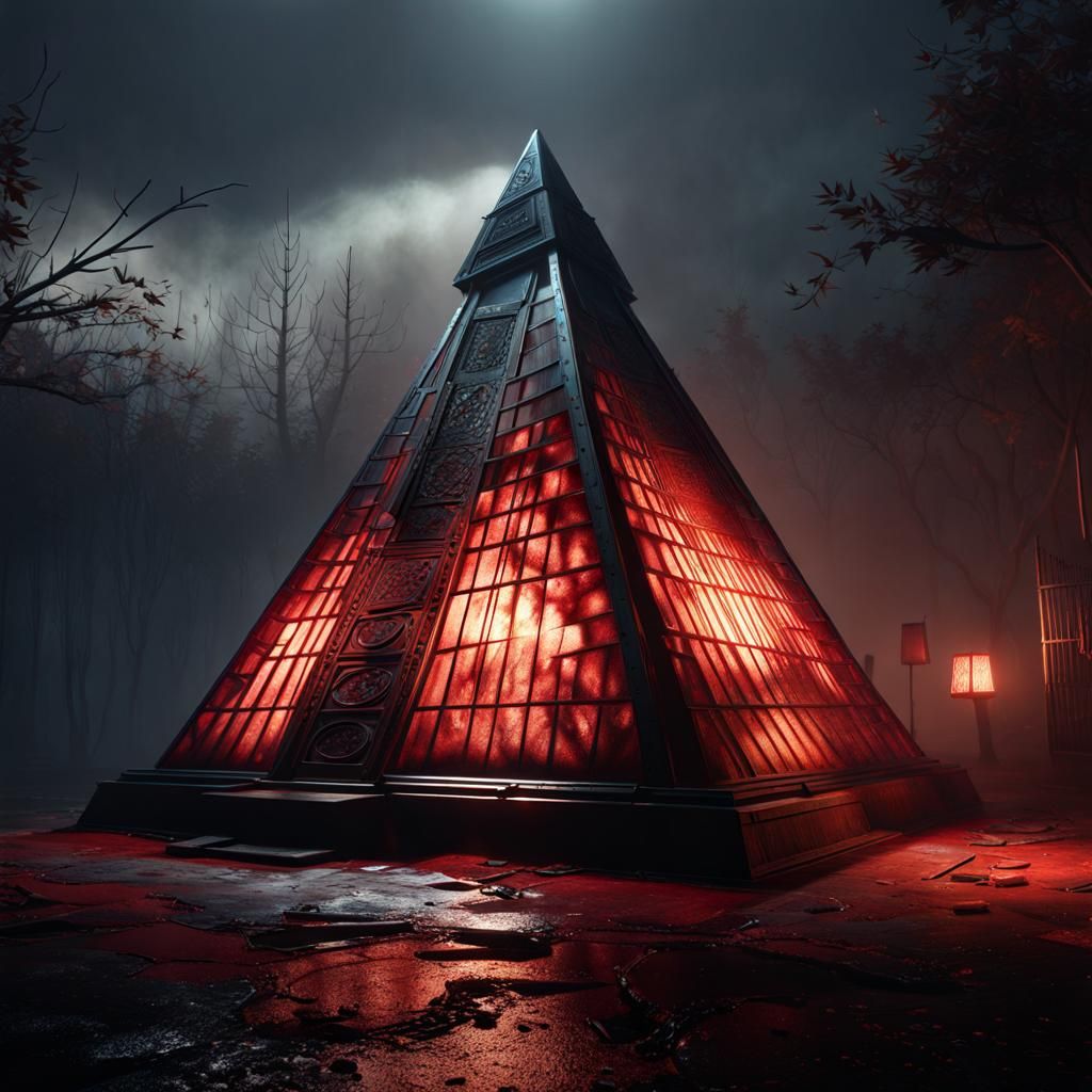 Terrifying Pyramid Head in Silent Hill Style