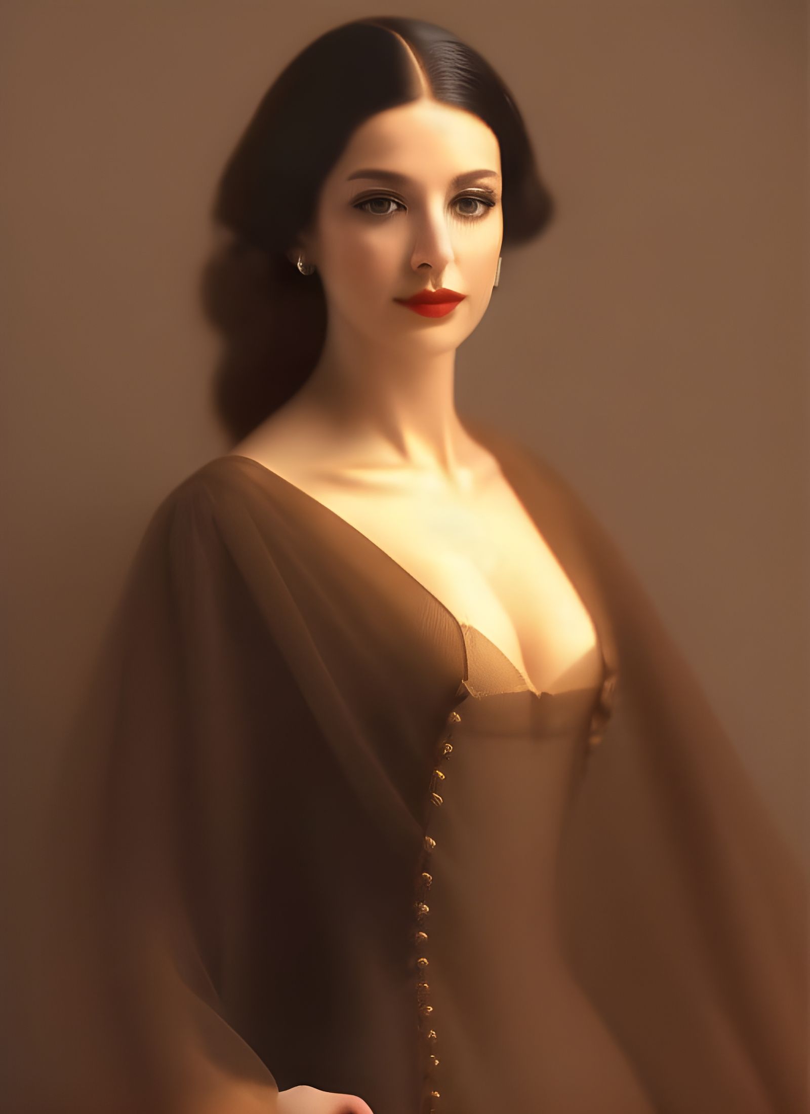 Renaissance Woman Portrait in Golden Hour Lighting