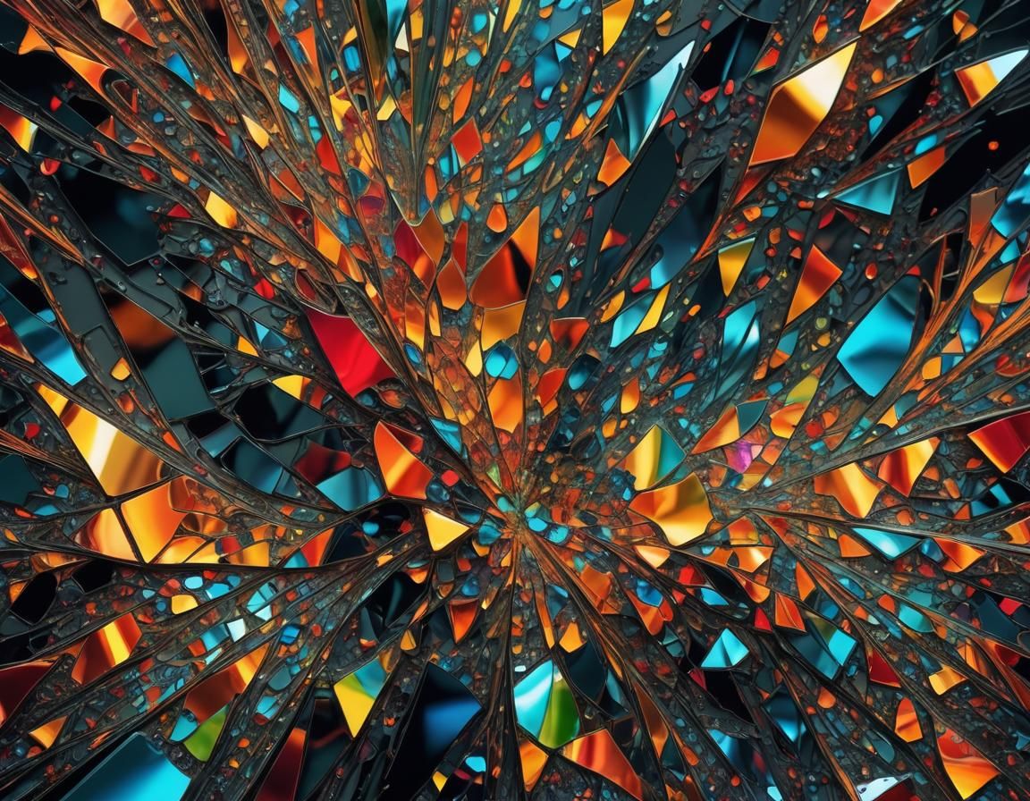 Fractal Light Shattering on Mirrored Surface