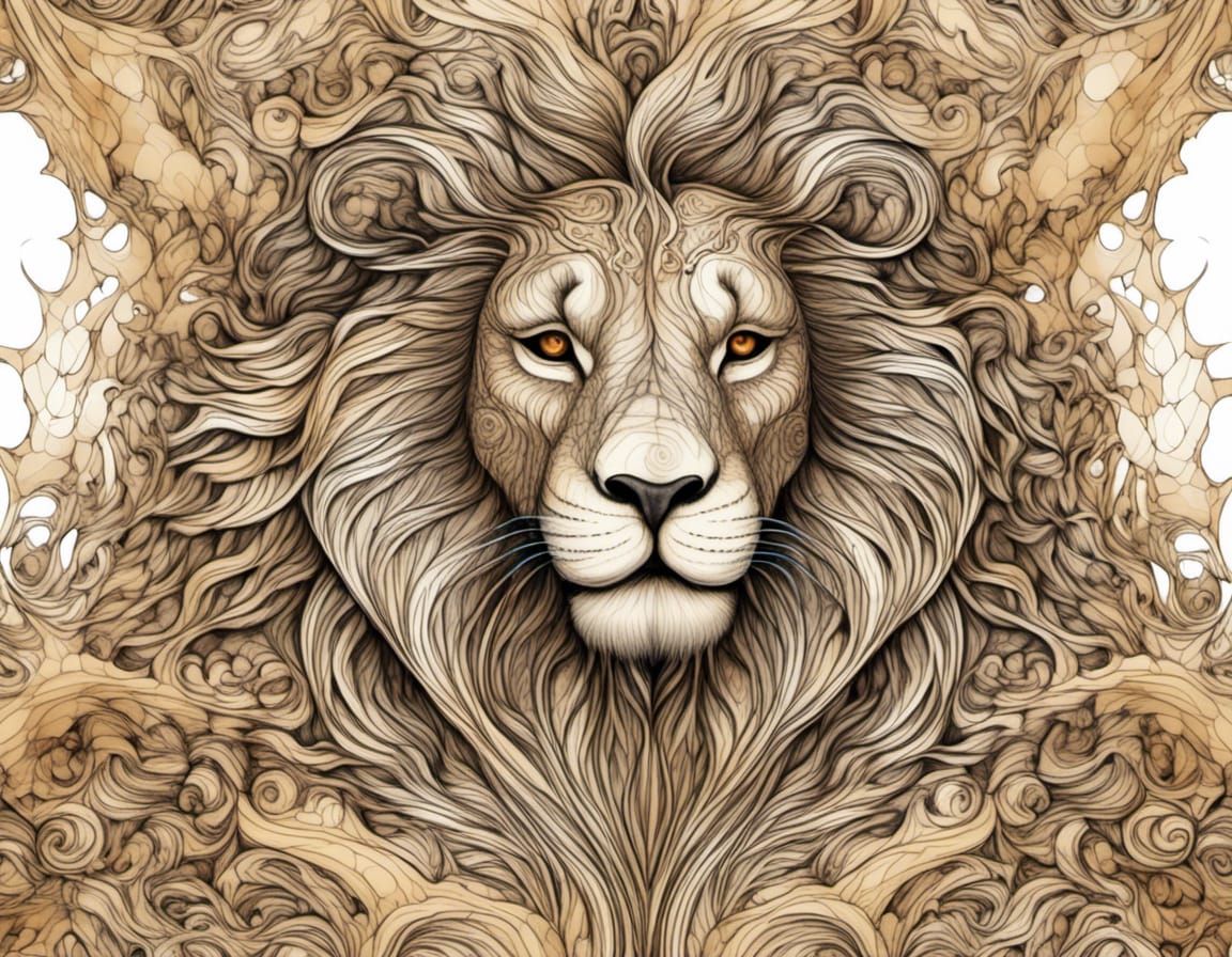 Lion Arch Prophecies in Abstract Vector Style