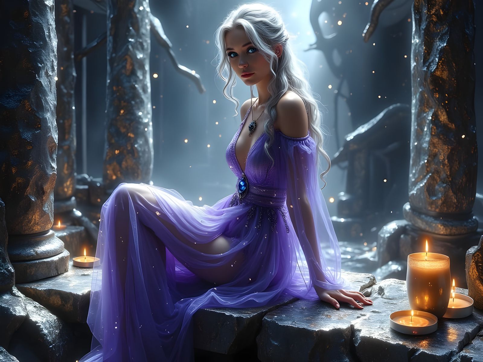 Gothic Norse Goddess Amidst Ruins