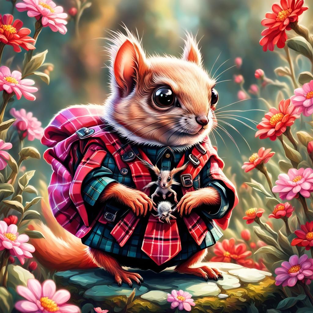 Spider in Kilt: A Candy Art Portrait