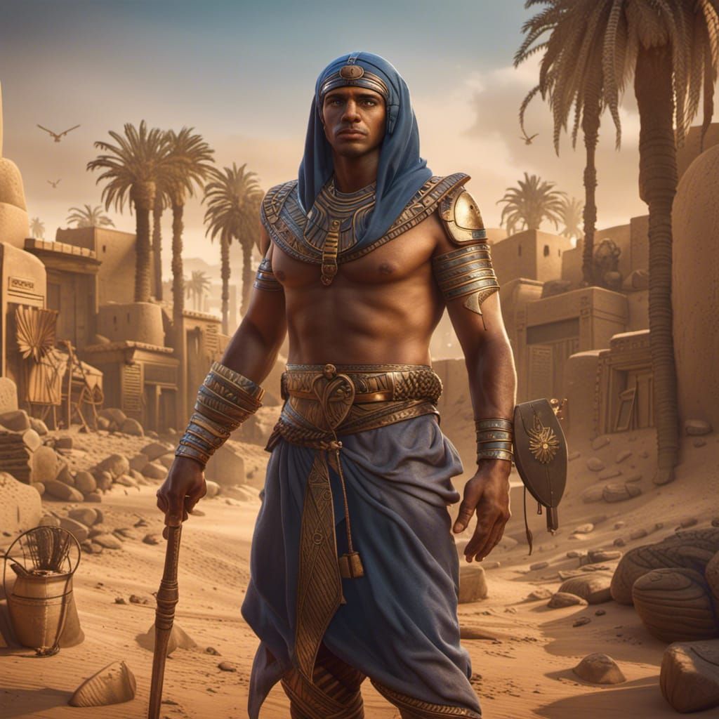 Egyptian Farmer in Detailed Matte Painting