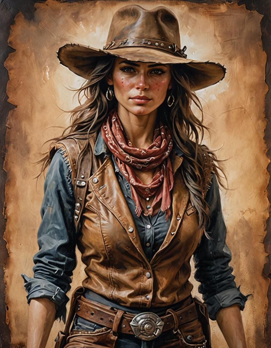 Wild West Bandit in Oil Paint