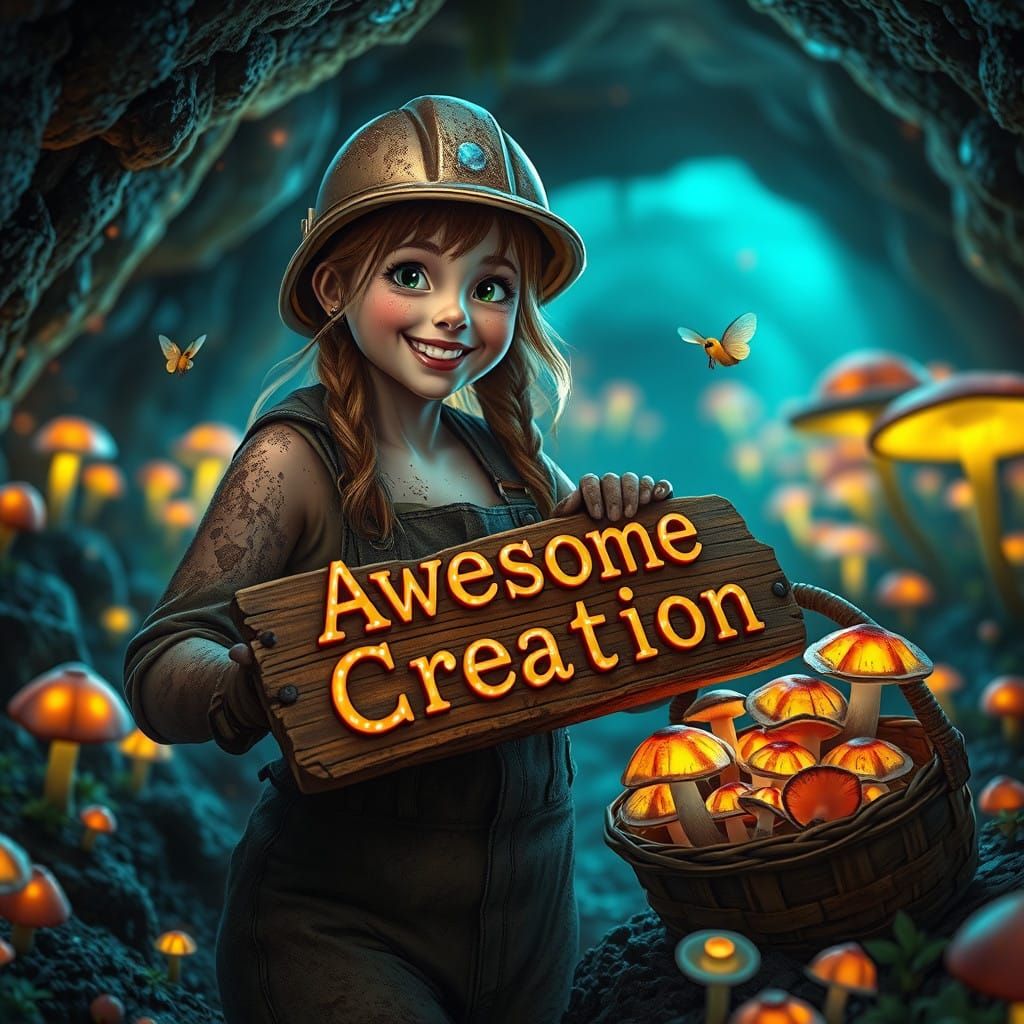 Mushroom Farmer Enchants Glowing Cavern with Magical Fungi