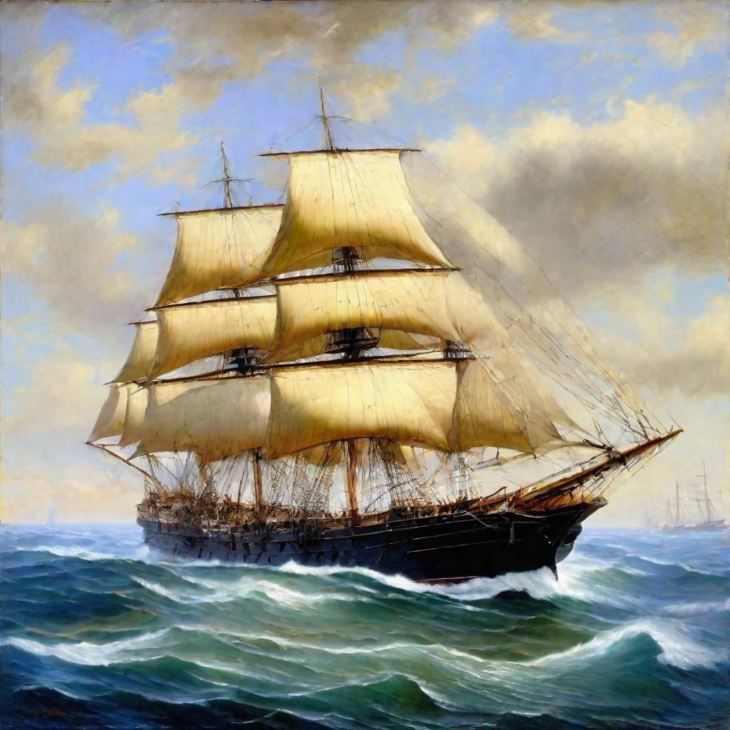 The Cutty Sark Sailing the Atlantic: Oil Painting