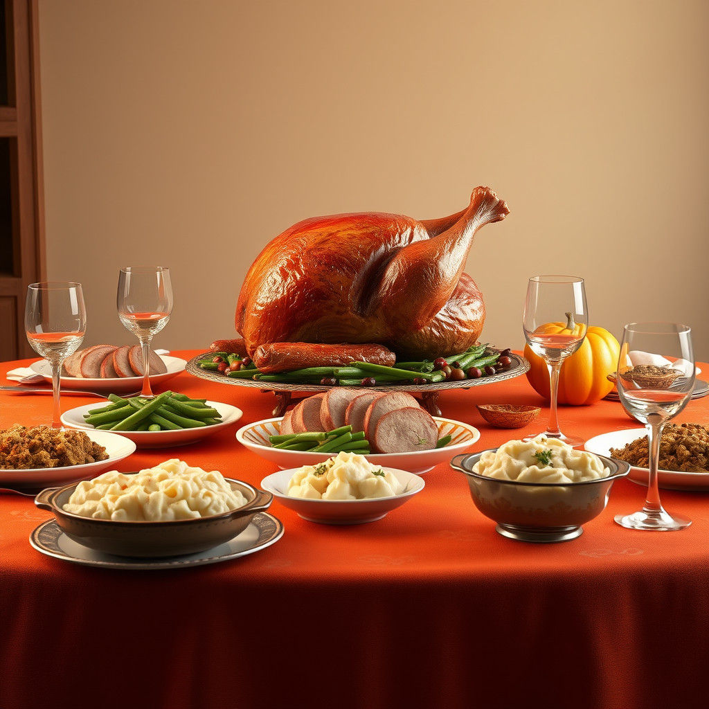 Thanksgiving Table Setting in Hyper-Realistic 3D