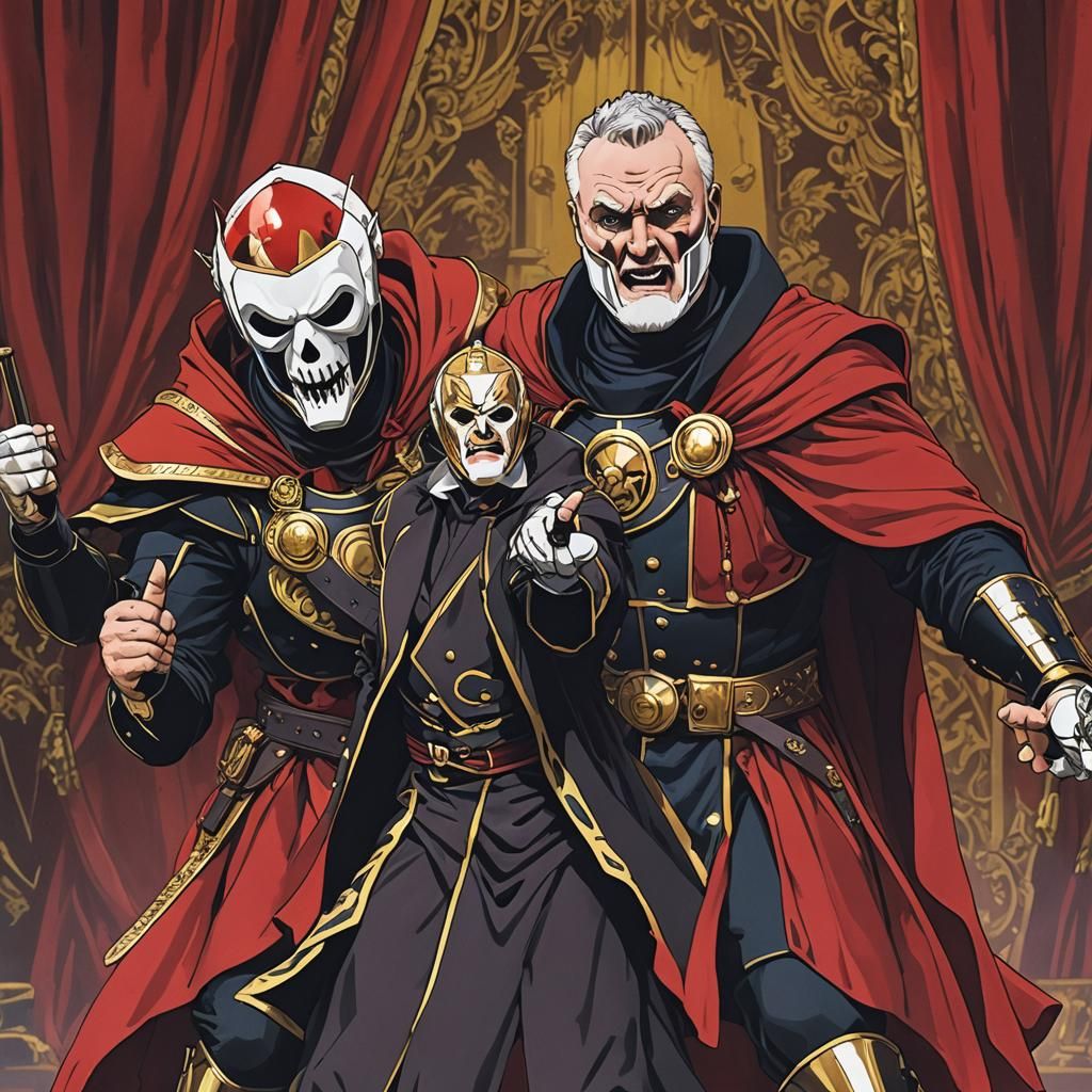 Anime Greg Davies as the Taskmaster fighting little Alex Horne (IYKYK π)