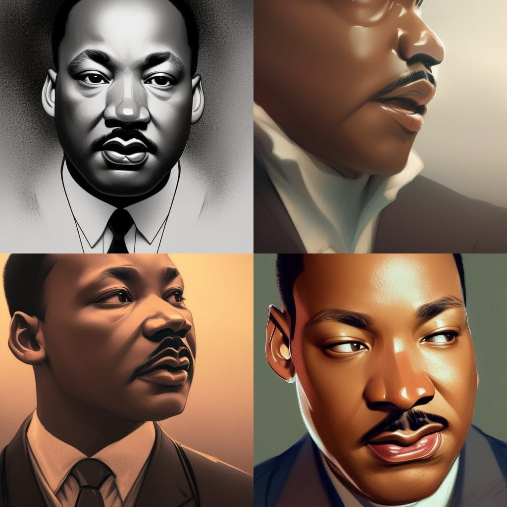 Martin Luther King Jr Portrait, Digital Concept Art