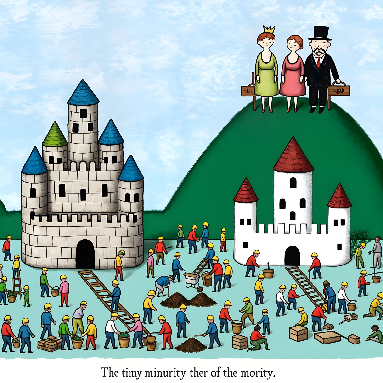 Symbolic Castle Construction: Wealth Inequality Depicted
