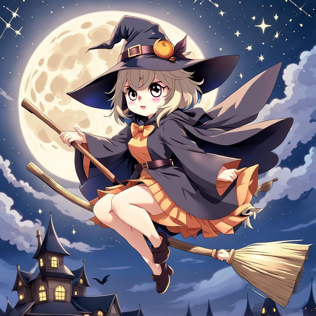Witch on a broom