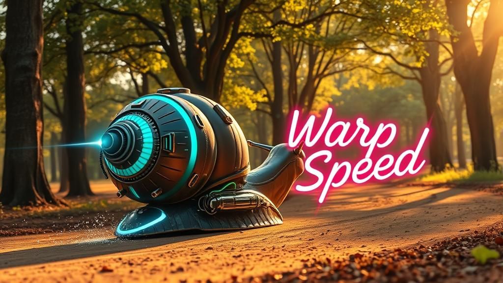 Futuristic Snail at Warp Speed: A Digital Painting