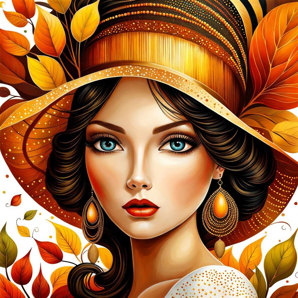 fall inspired art, digital painting, in the style of sophie wilkins, irene sheri, naoto hattori, pointillist artworks, c...