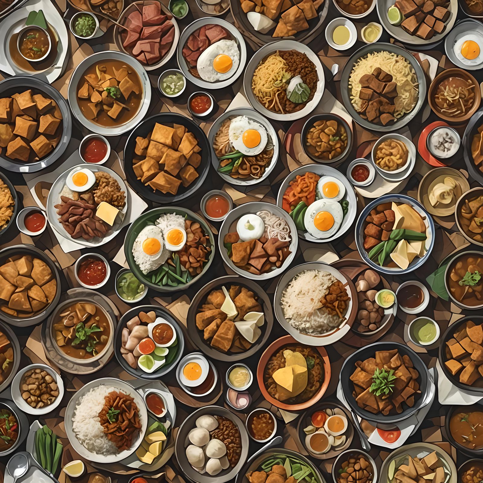 Nasi Padang in Cubist Style