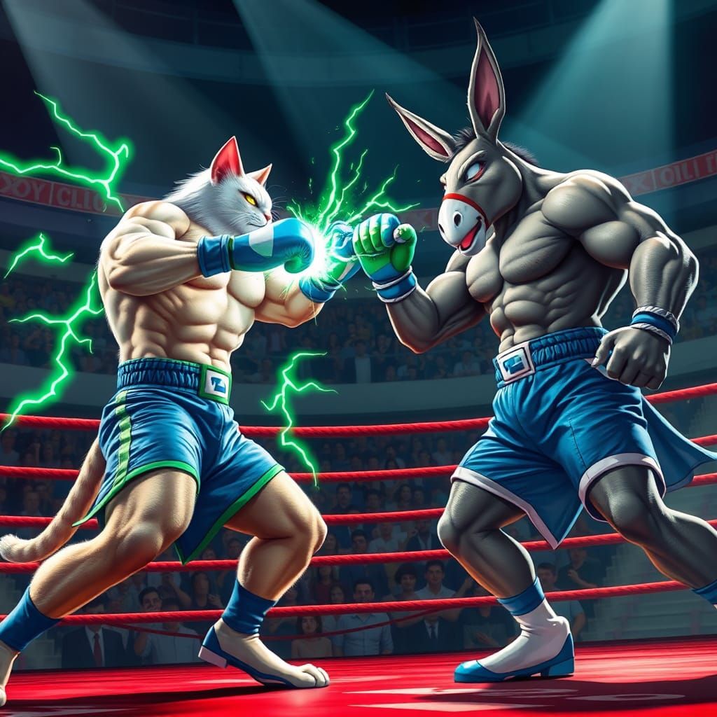 Hyperreal Boxing Arena: Cat vs. Donkey