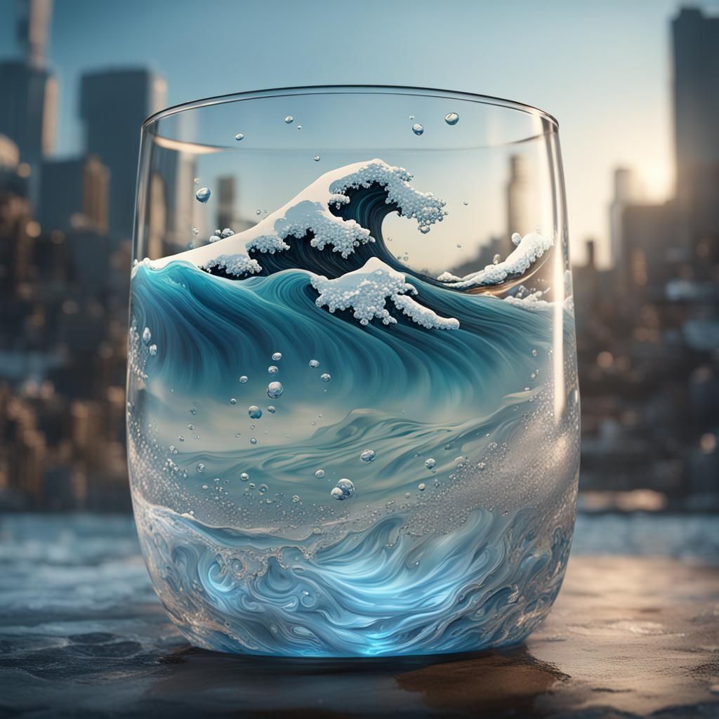 Tsunami in a Glass: Detailed Matte Painting