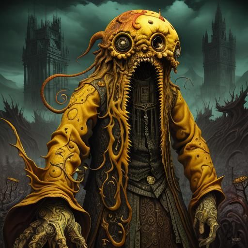 Surreal Multi-Armed Monster in Maximalist Mannerism