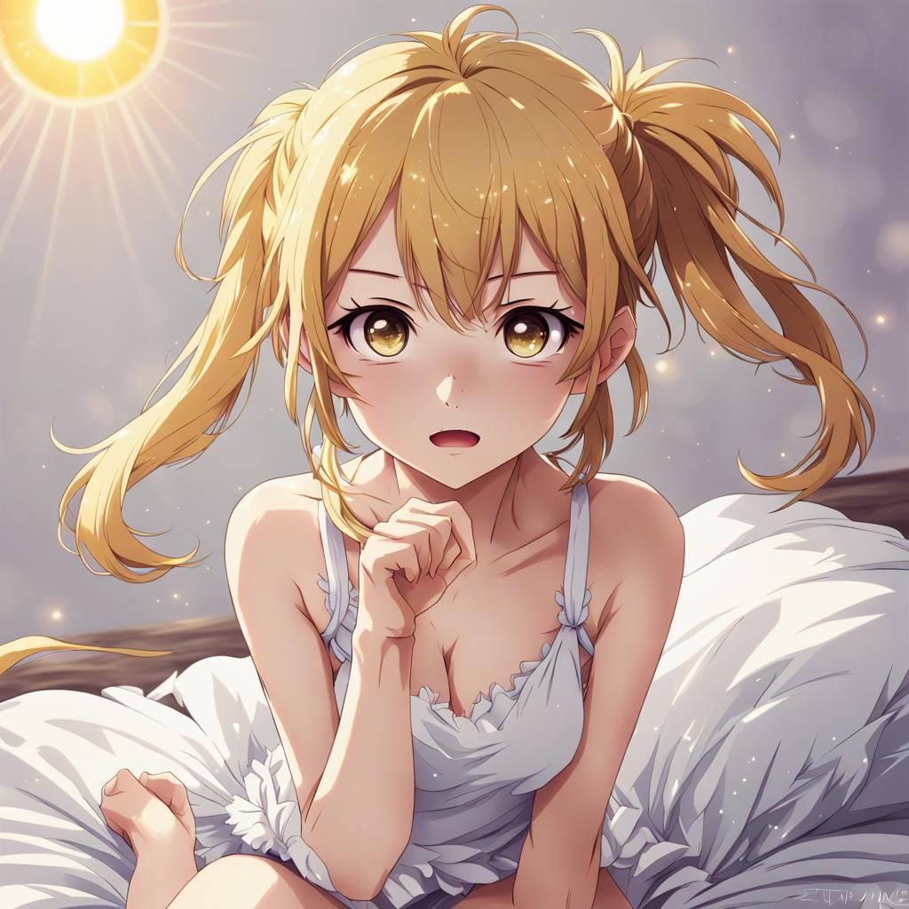 Anime Style Character Emerging into Light