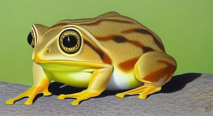 Desert Rain Frog in Ocher Starburst: Colored Pencil Art