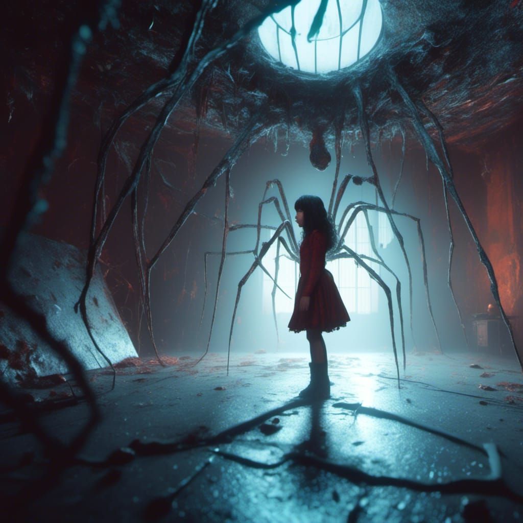 Disturbing Transformation: Woman Turning Into Spider