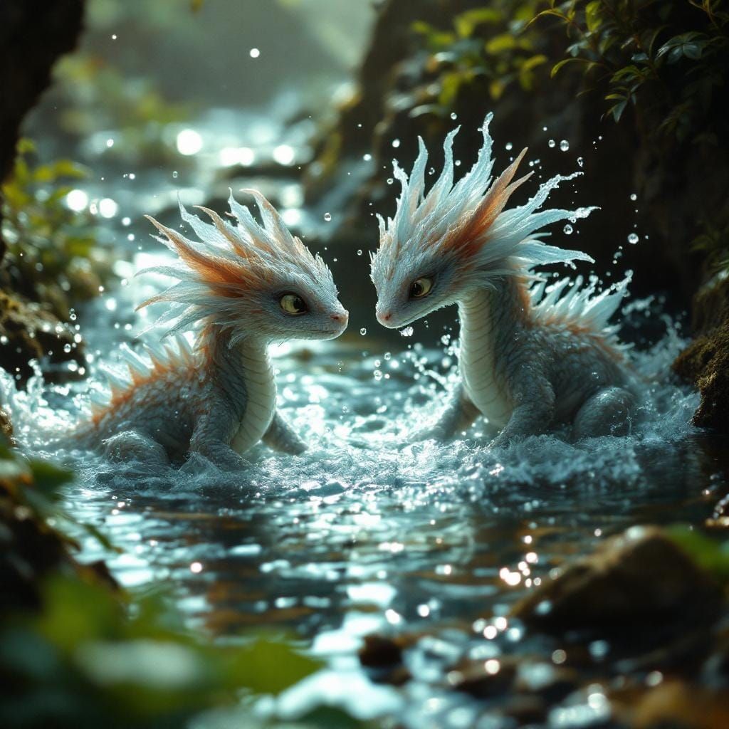 Elemental Dragons Play: A Cinematic Scene