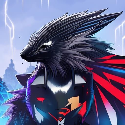 Cyberpunk Hybrid Creature in Anime Comic Style