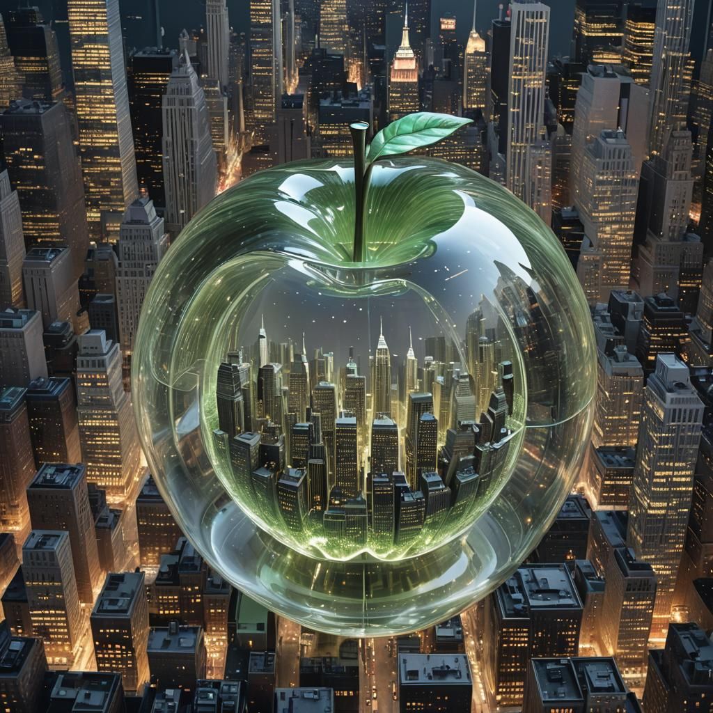 Glass Apple Portal Reveals New York City Essence