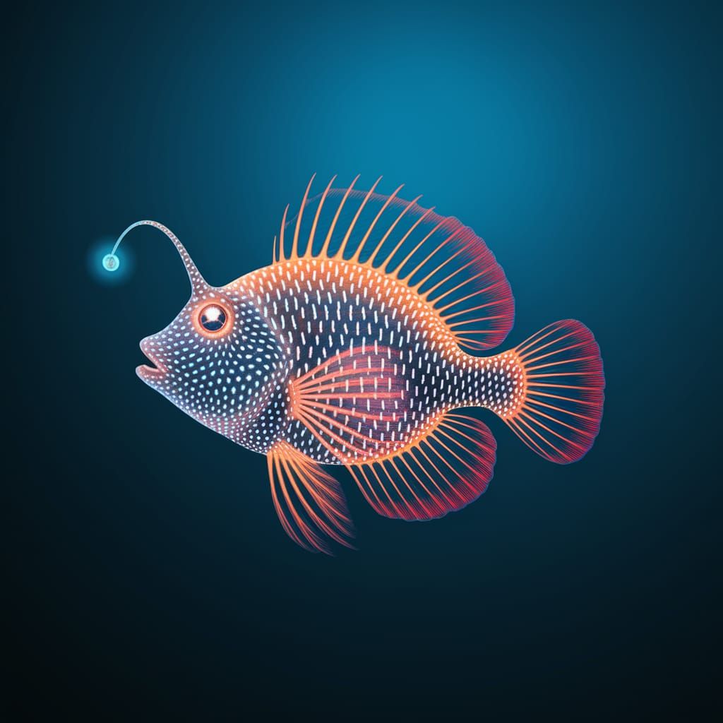 Bioluminescent Anglerfish in Abyssal Depths
