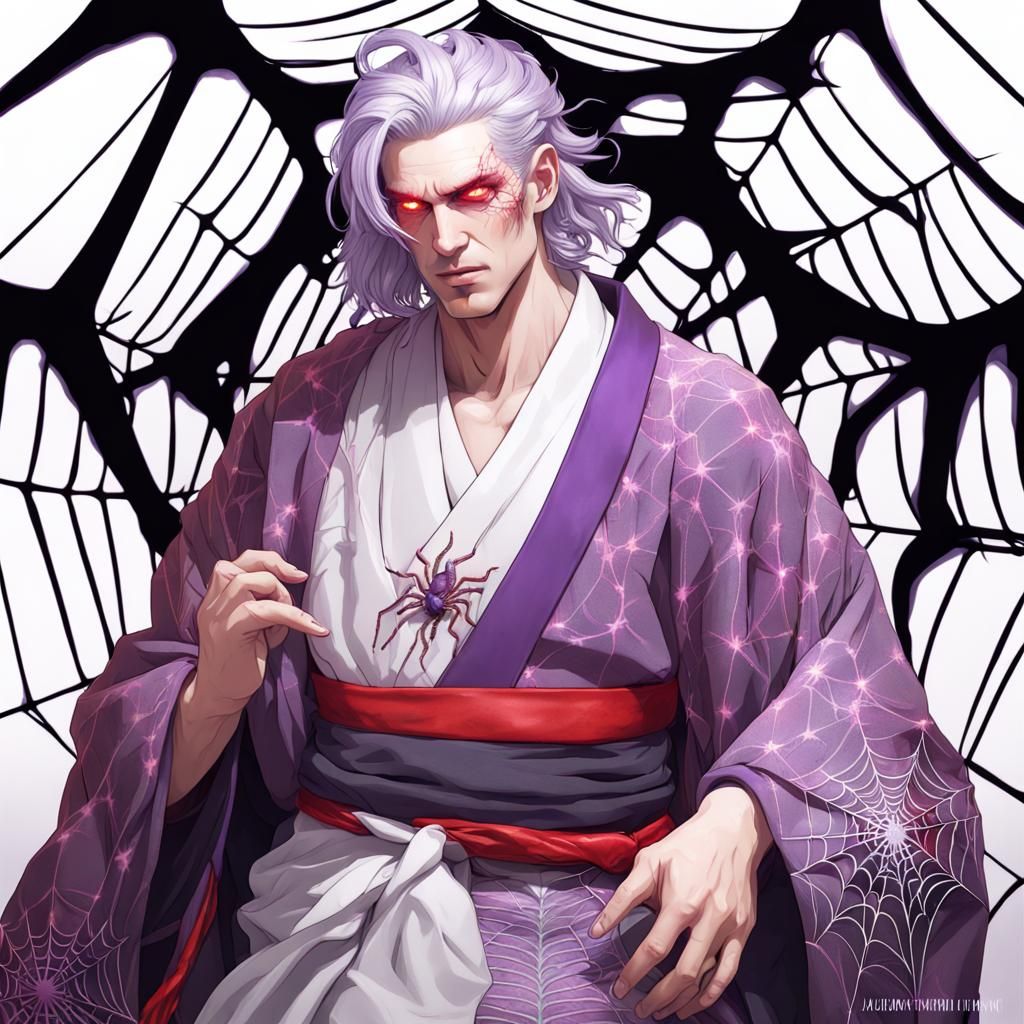 Spider Kimono Portrait in Hyperdetailed Style