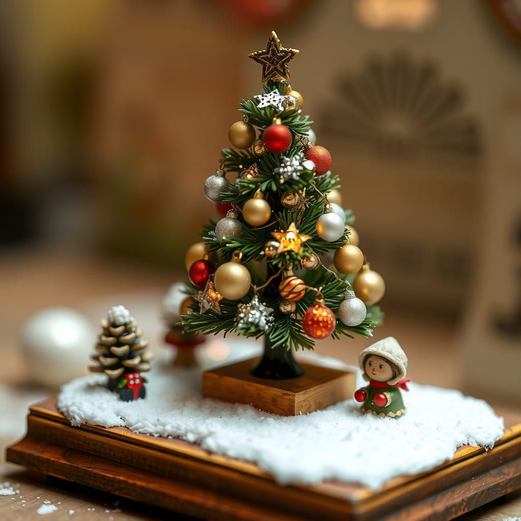 Whimsical Miniature Christmas Diorama
