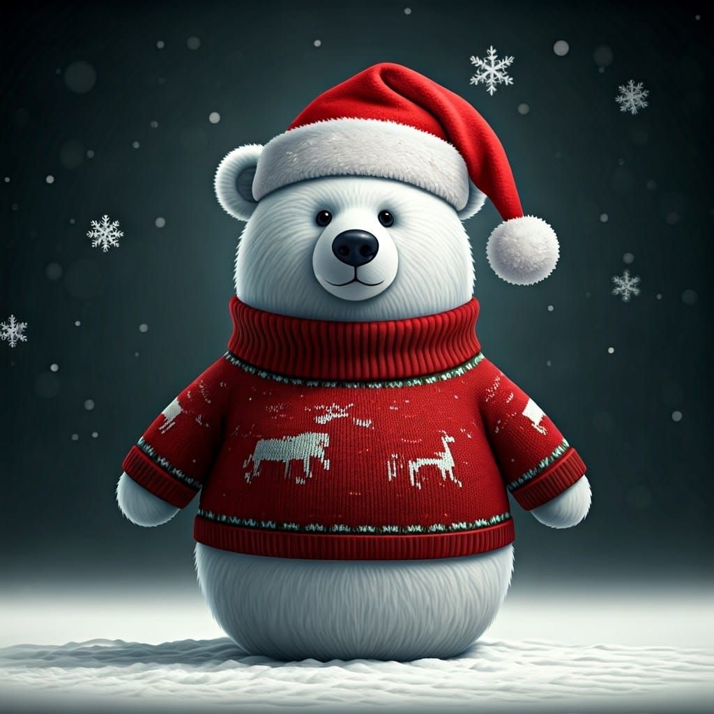 Winter Wonderland Snowbear in Festive Sweater