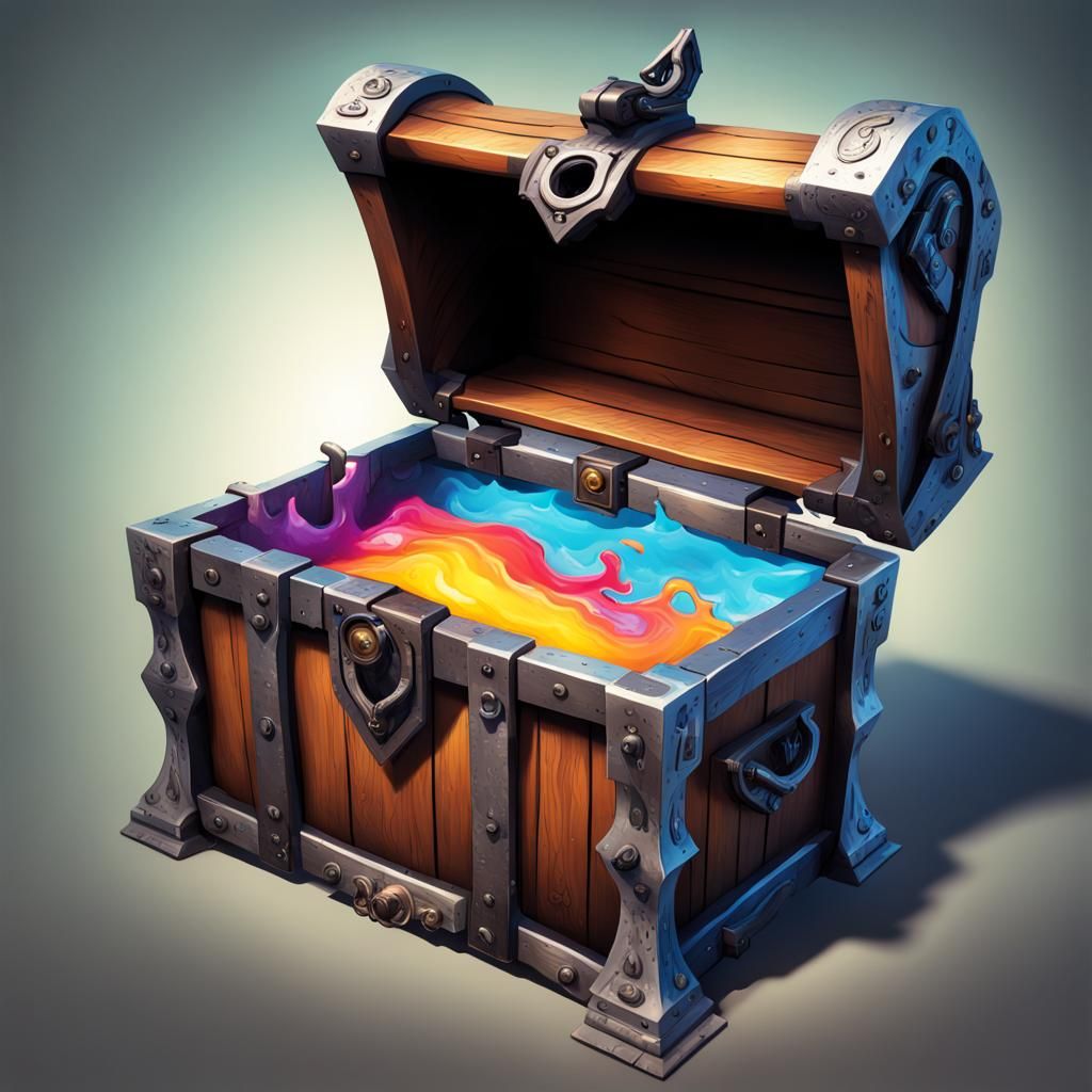 Hyperrealistic Mimic Chest in Detailed Splash Art