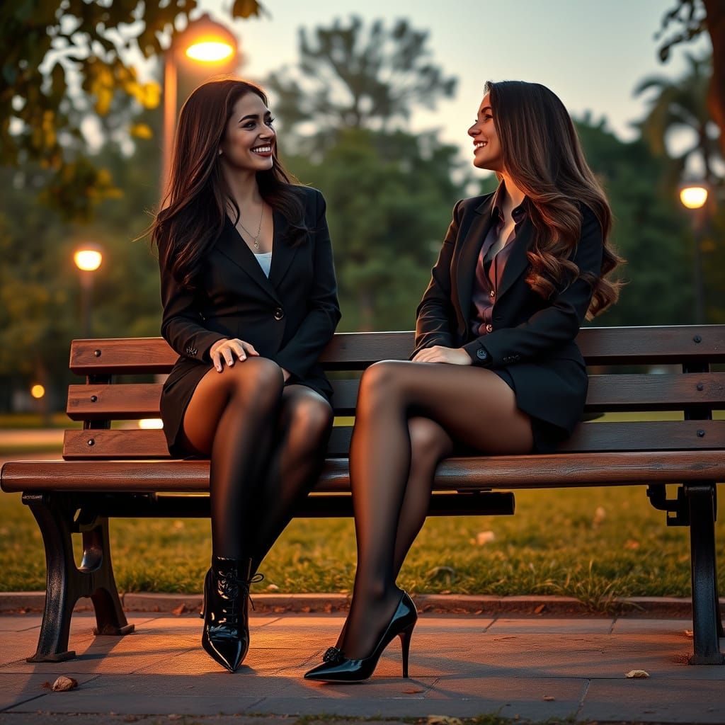 Two Elegant Argentine Women in Soft Evening Light