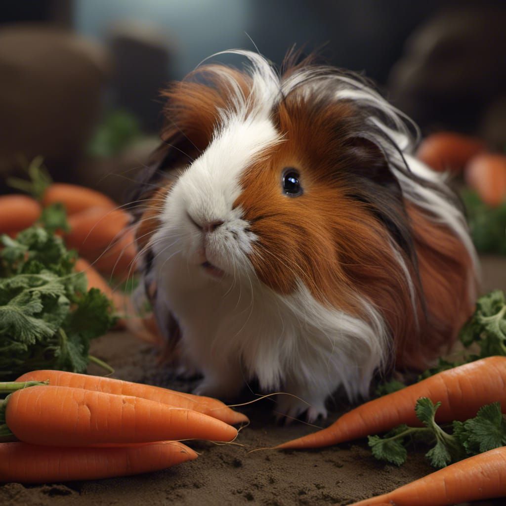 Guinea Pig's Carrot Dream: Detailed Digital Art