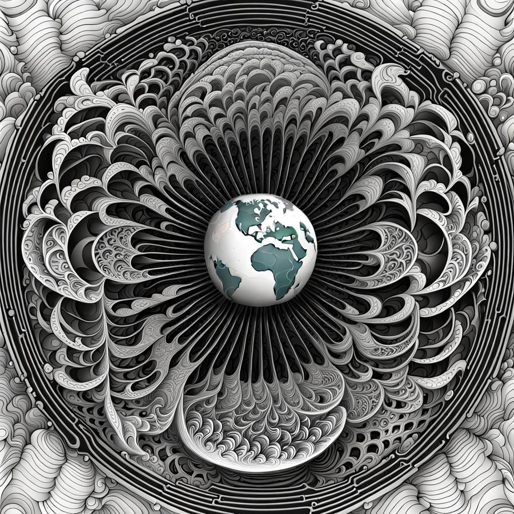 Earth Inside Rama Space Tube with Zentangle