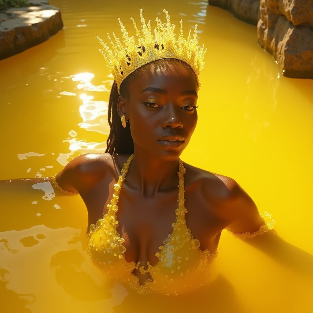 Gelatinous River Goddess in Golden Light