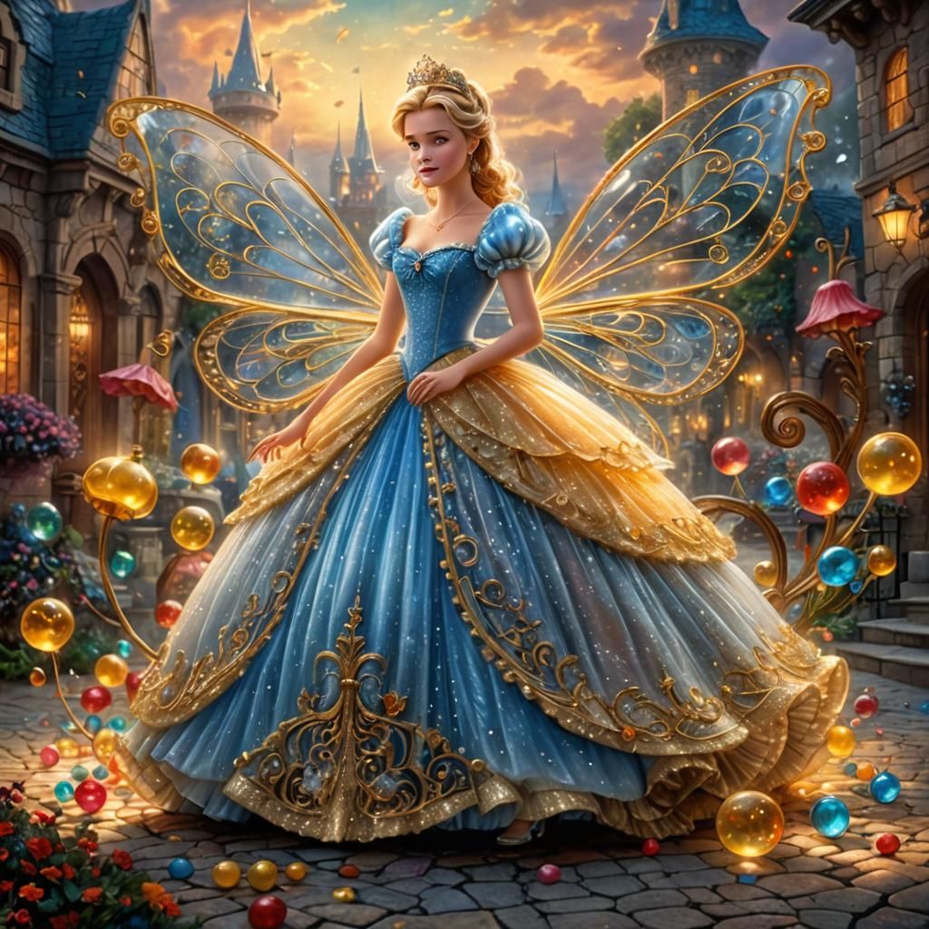 Cinderella in a Detailed Glass Dress, Candy Art