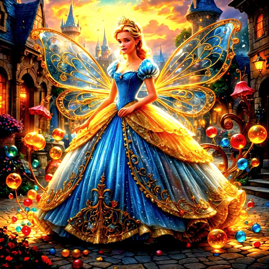 Cinderella's Glass Dress: Hyperrealistic Fairy Tale