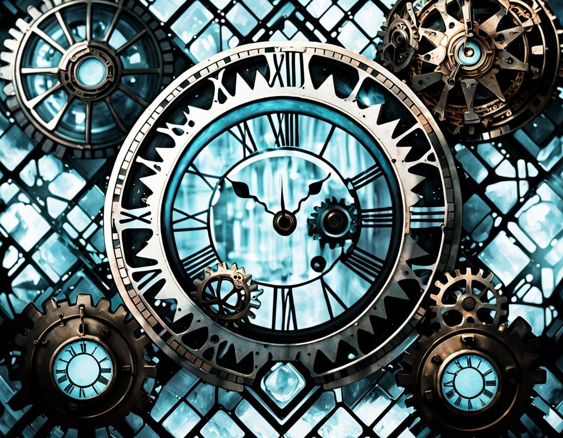 Dreamlike Heart-Shaped Clock in Crystal Blue