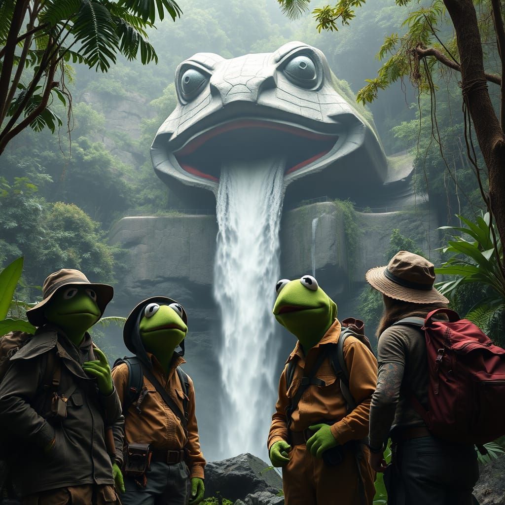 Explorers Discover Kermit Waterfall in Hyperrealistic Photo