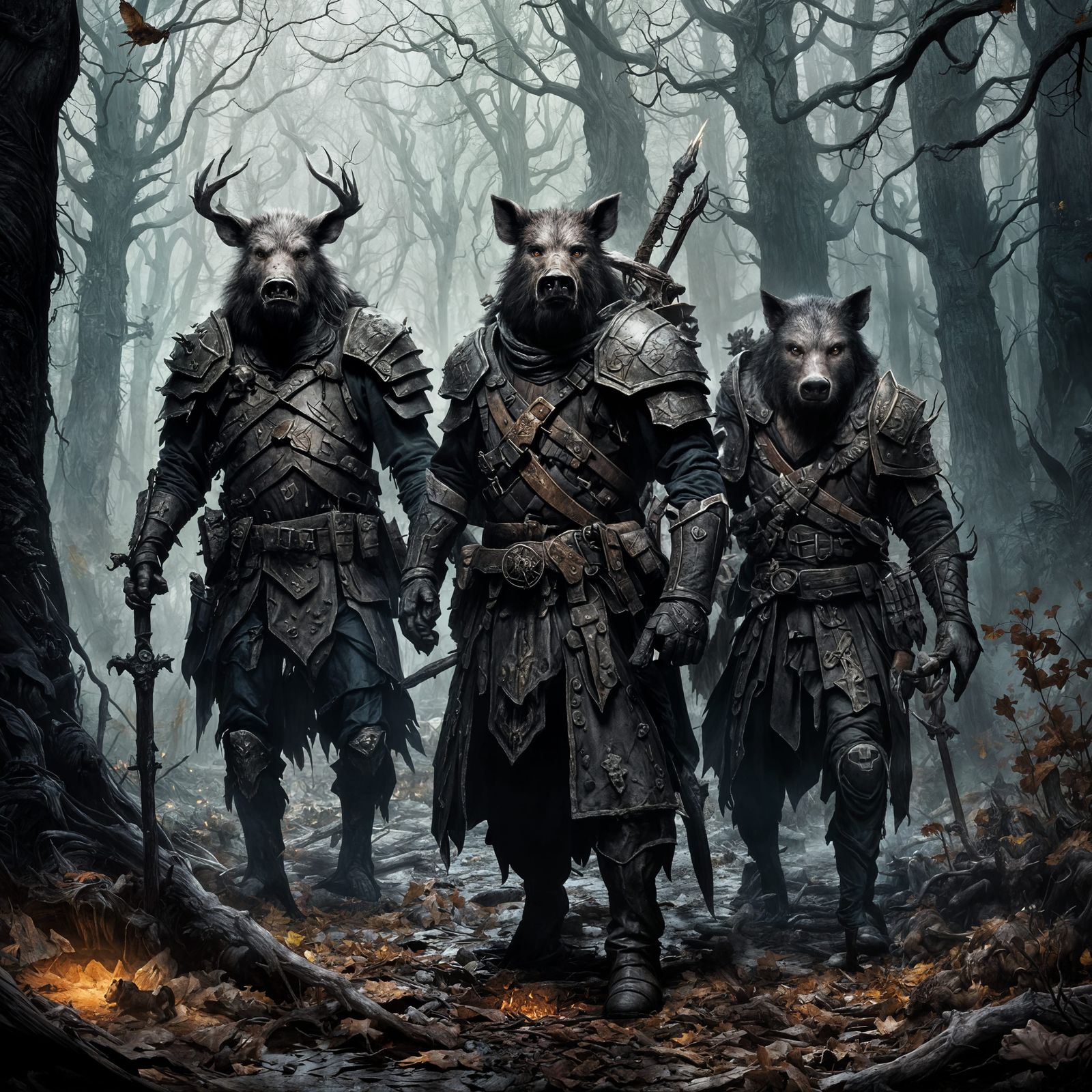 Sinister Hunters in Cursed Medieval Forest