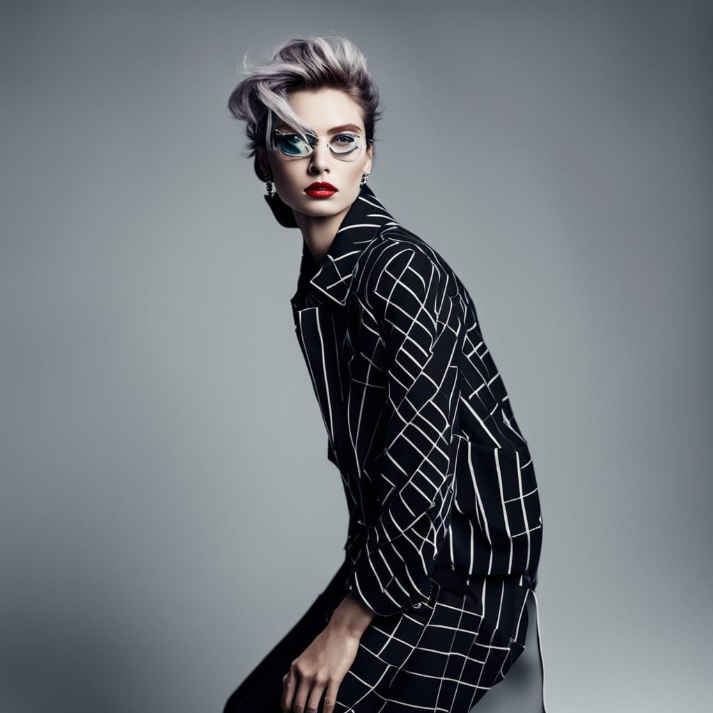 fashion editorial photograph, woman, shot on a Canon EOS 5D ...