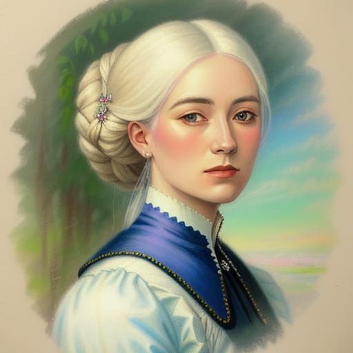 Gentle Portrait of a Woman in Soft Pastels